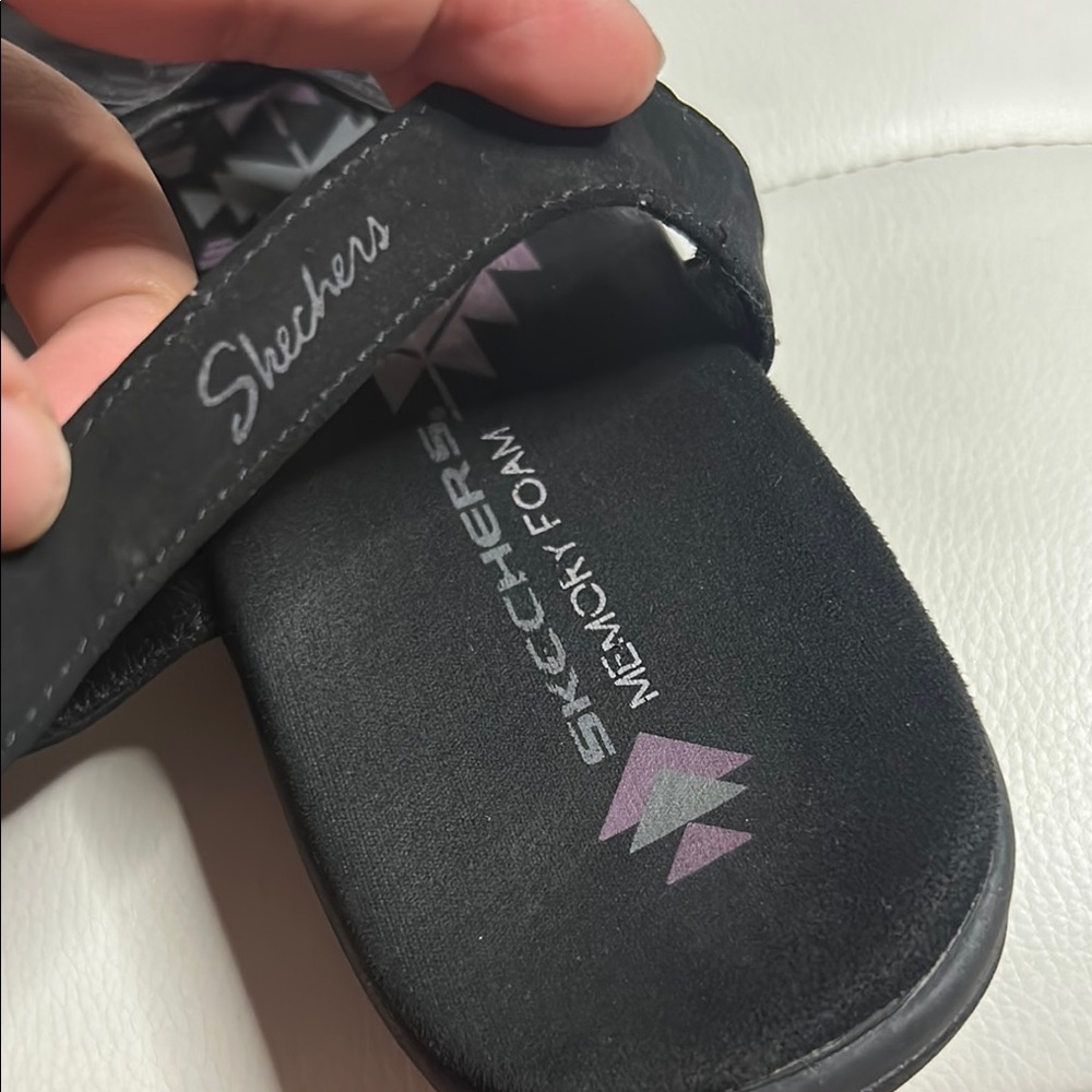 Skechers Black Sandals with Ruched Straps ZIZE 11 - Picture 8 of 13